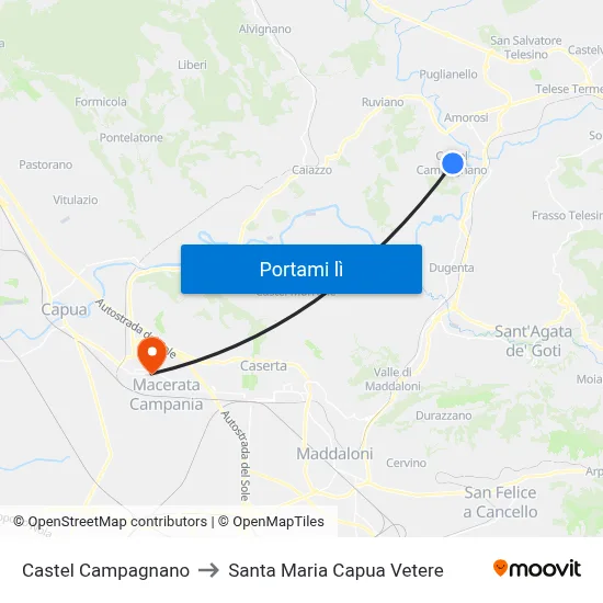 Castel Campagnano to Santa Maria Capua Vetere map
