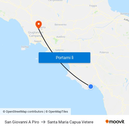 San Giovanni A Piro to Santa Maria Capua Vetere map
