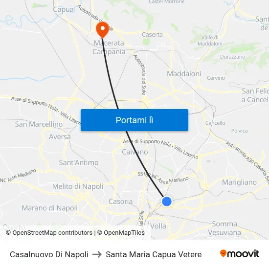 Casalnuovo Di Napoli to Santa Maria Capua Vetere map