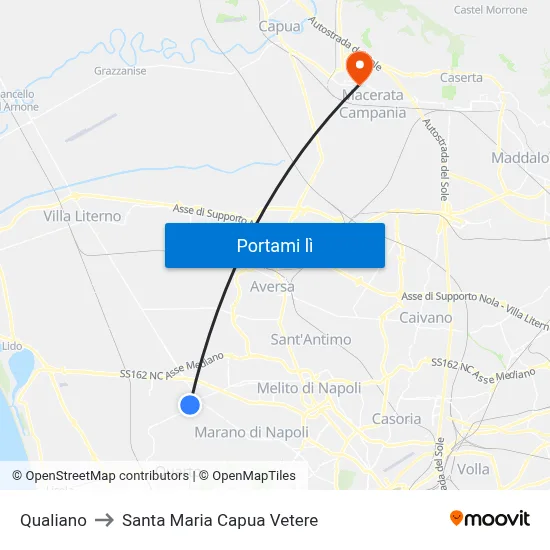 Qualiano to Santa Maria Capua Vetere map