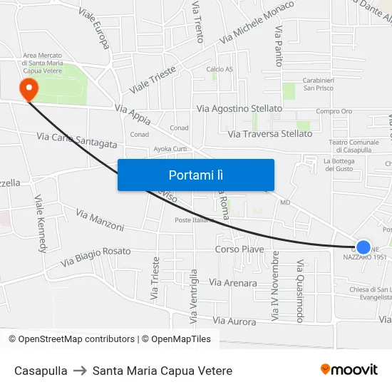 Casapulla to Santa Maria Capua Vetere map