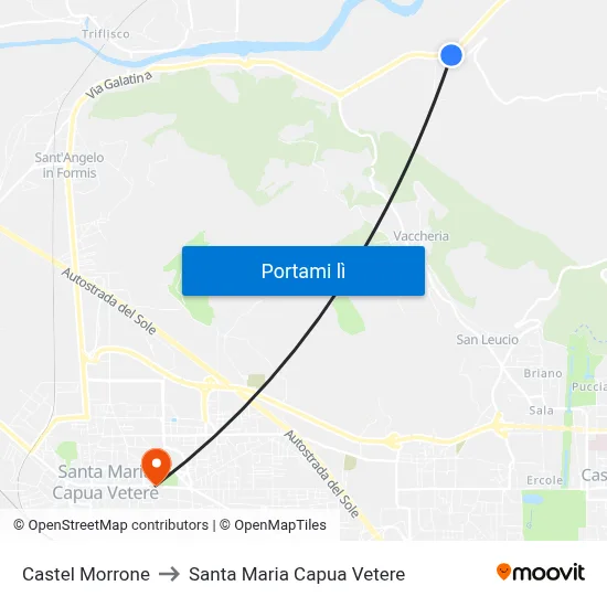 Castel Morrone to Santa Maria Capua Vetere map