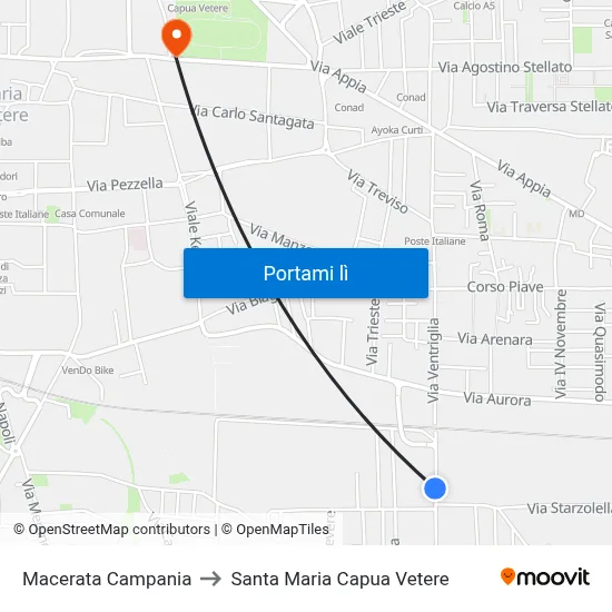 Macerata Campania to Santa Maria Capua Vetere map