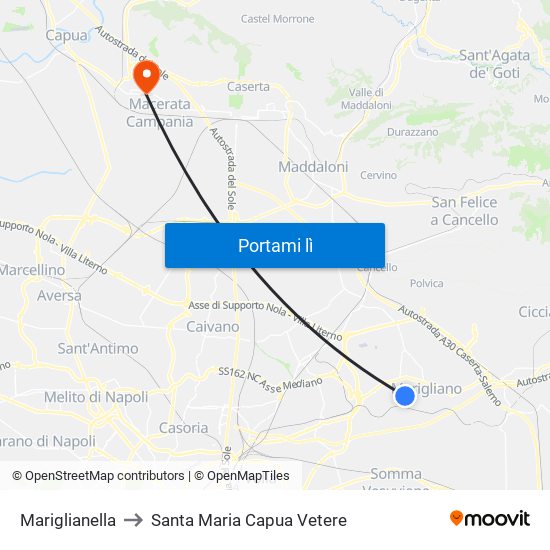 Mariglianella to Santa Maria Capua Vetere map