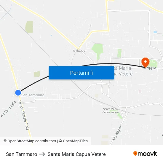 San Tammaro to Santa Maria Capua Vetere map