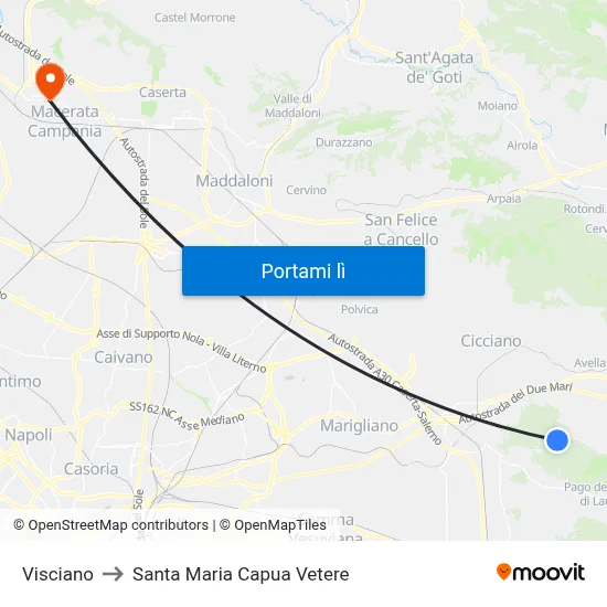 Visciano to Santa Maria Capua Vetere map