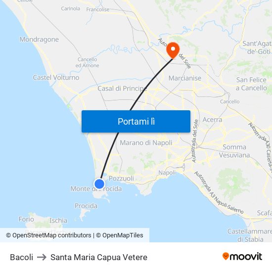 Bacoli to Santa Maria Capua Vetere map