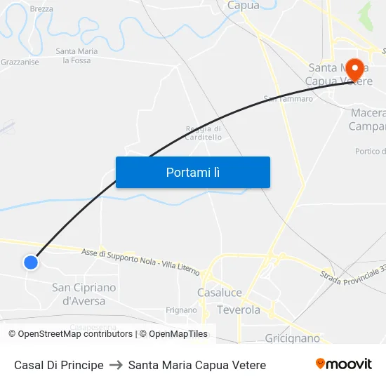 Casal Di Principe to Santa Maria Capua Vetere map