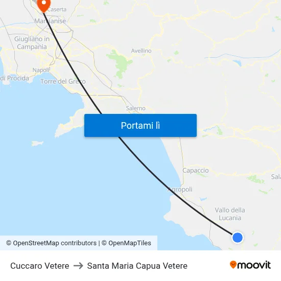 Cuccaro Vetere to Santa Maria Capua Vetere map