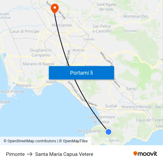 Pimonte to Santa Maria Capua Vetere map