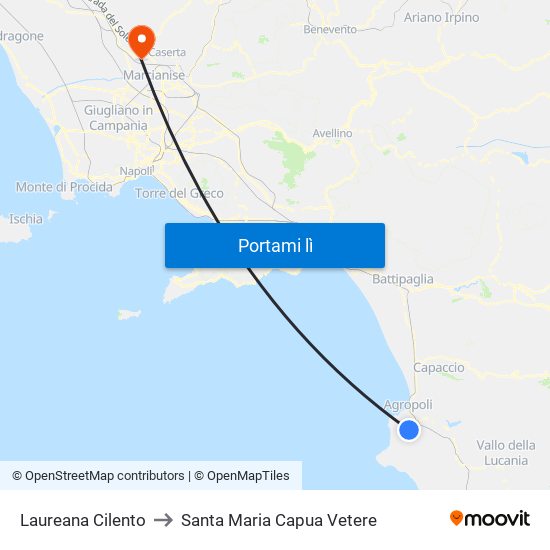 Laureana Cilento to Santa Maria Capua Vetere map