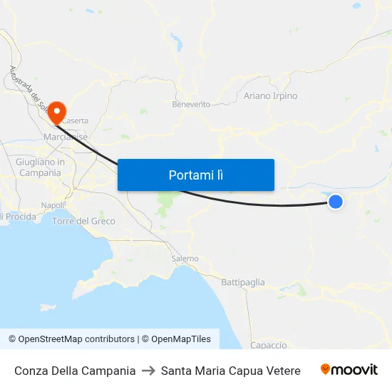 Conza Della Campania to Santa Maria Capua Vetere map