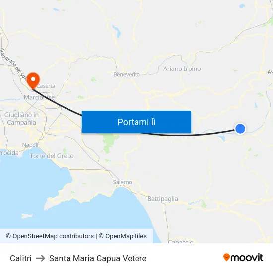 Calitri to Santa Maria Capua Vetere map