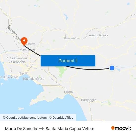 Morra De Sanctis to Santa Maria Capua Vetere map