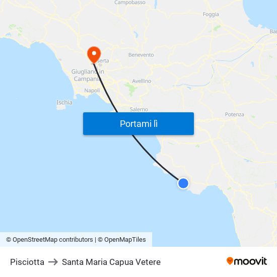 Pisciotta to Santa Maria Capua Vetere map