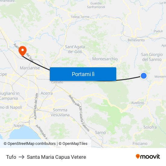 Tufo to Santa Maria Capua Vetere map