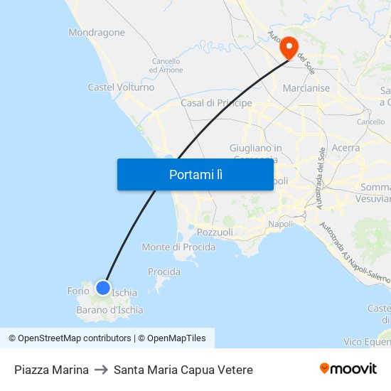 Piazza Marina to Santa Maria Capua Vetere map