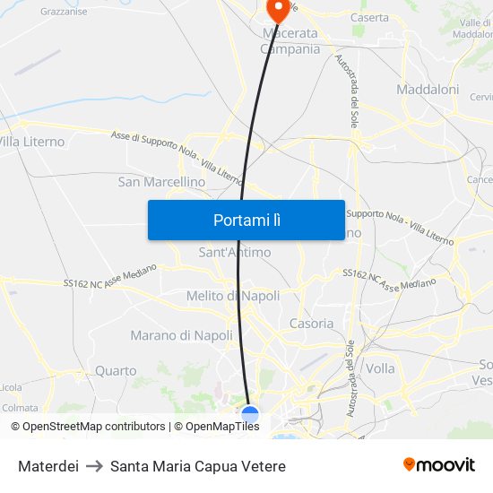 Materdei to Santa Maria Capua Vetere map