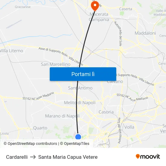 Cardarelli to Santa Maria Capua Vetere map