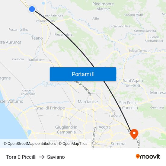 Tora E Piccilli to Saviano map