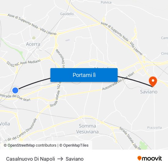 Casalnuovo Di Napoli to Saviano map