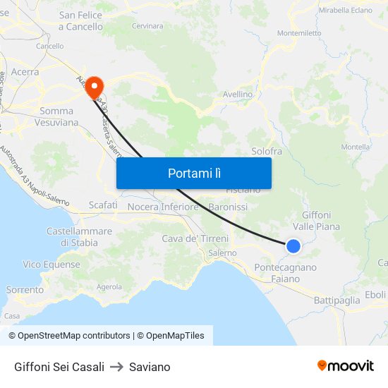 Giffoni Sei Casali to Saviano map