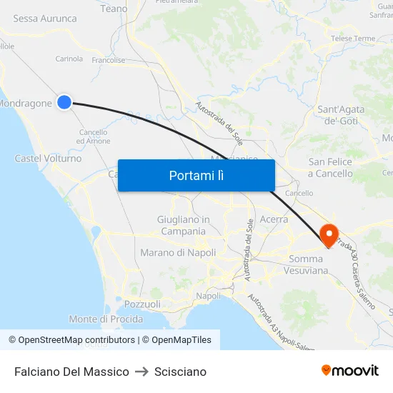 Falciano Del Massico to Scisciano map