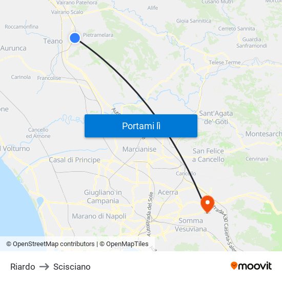 Riardo to Scisciano map