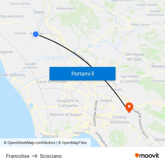 Francolise to Scisciano map