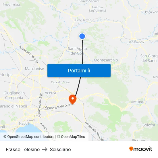 Frasso Telesino to Scisciano map