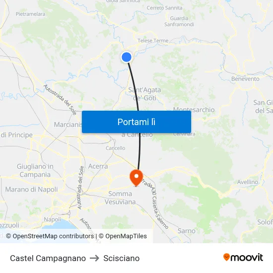 Castel Campagnano to Scisciano map