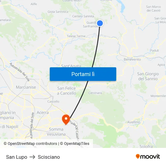 San Lupo to Scisciano map