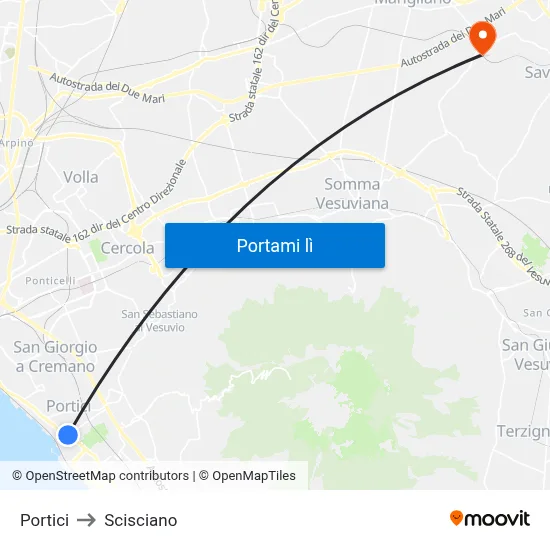Portici to Scisciano map