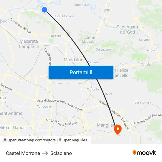 Castel Morrone to Scisciano map