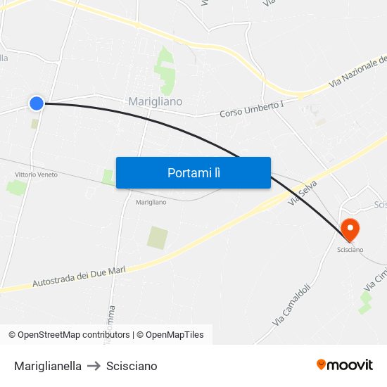 Mariglianella to Scisciano map