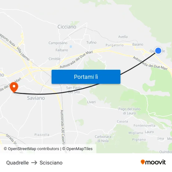 Quadrelle to Scisciano map