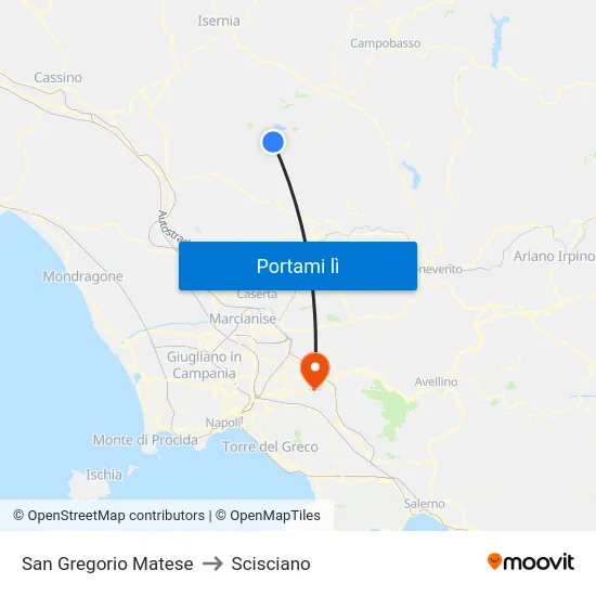 San Gregorio Matese to Scisciano map