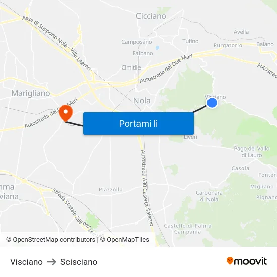 Visciano to Scisciano map