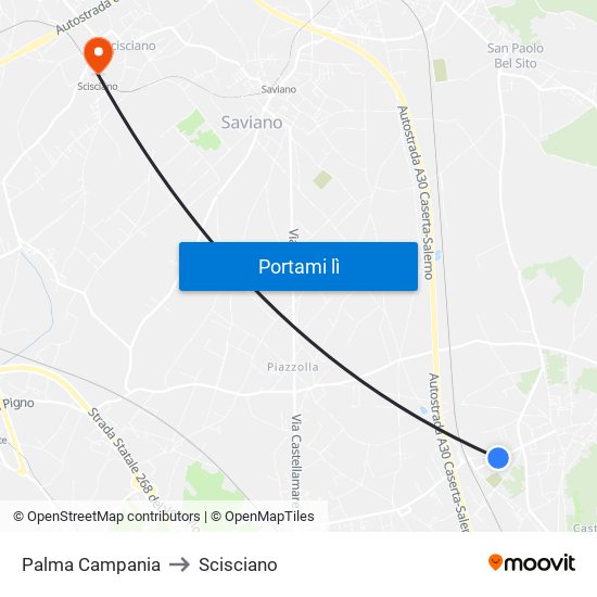 Palma Campania to Scisciano map