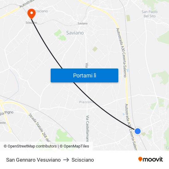 San Gennaro Vesuviano to Scisciano map
