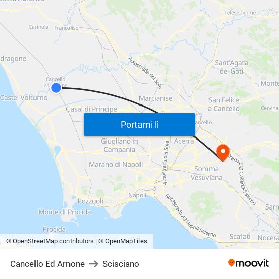 Cancello Ed Arnone to Scisciano map