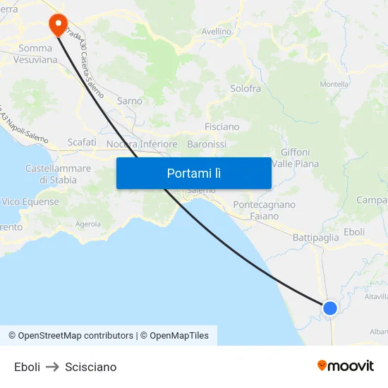 Eboli to Scisciano map