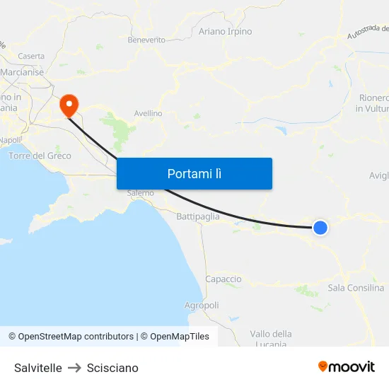 Salvitelle to Scisciano map