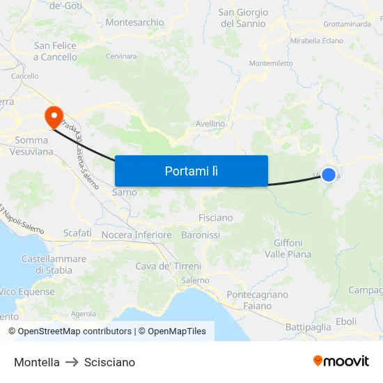 Montella to Scisciano map