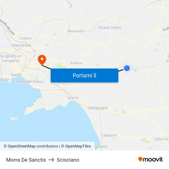 Morra De Sanctis to Scisciano map