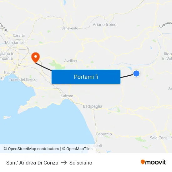 Sant' Andrea Di Conza to Scisciano map