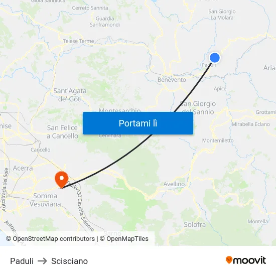 Paduli to Scisciano map