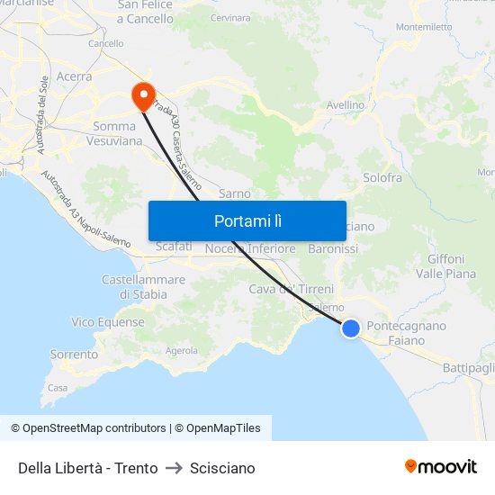 Della Libertà - Trento to Scisciano map