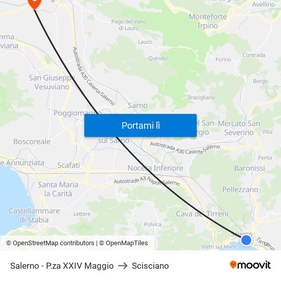 Salerno - P.za XXIV Maggio to Scisciano map