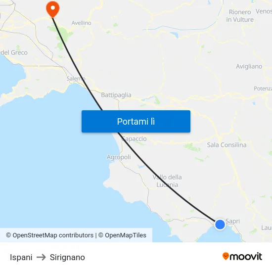 Ispani to Sirignano map